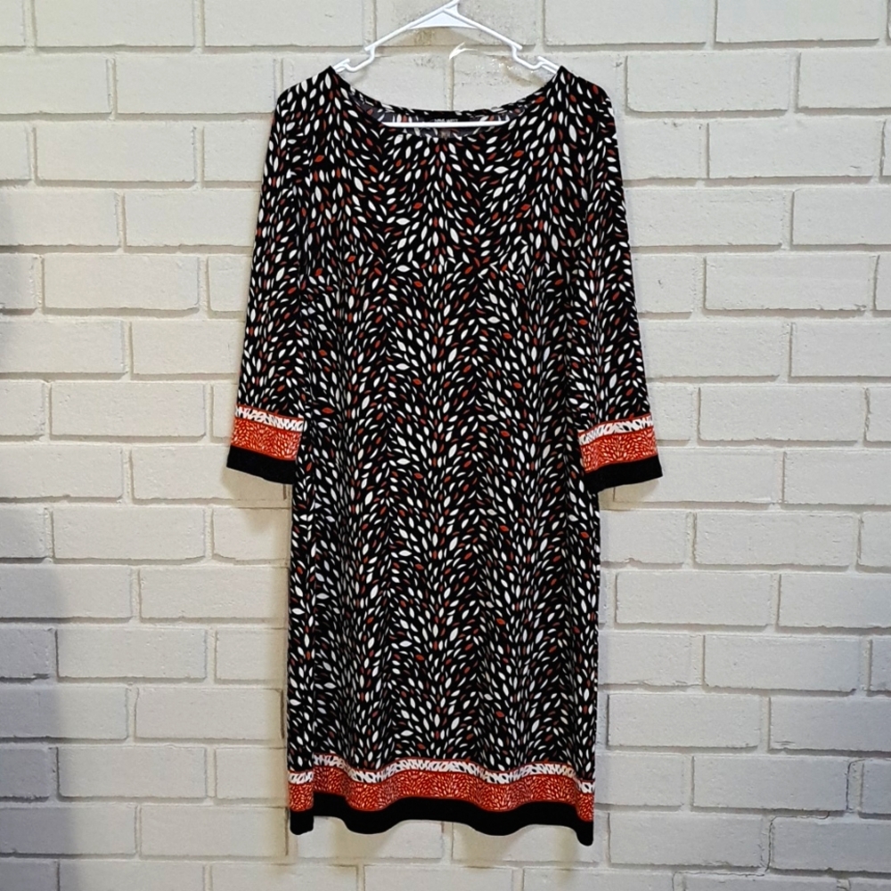 Nine West Fall Vibes 3/4 Sleeve Midi Dress. Size 10 NWOT